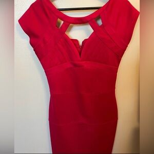 Guess Cutout Bodycon “Blare” True Red Cocktail Sexy Dress